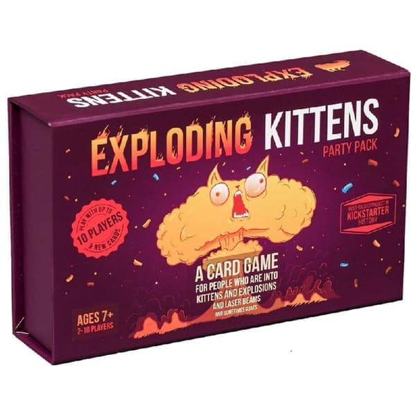 Exploding Kittens Party Pack fra Exploding Kittens - Kortspill for voksne, tenåringer og barn - Morsomme familiespill - Russisk rulett-kortspill -