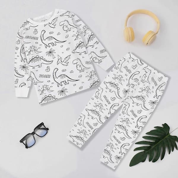 Kreativt DIY Graffiti Pyjamas Hjemmesett for Barn, Fargelegg Dine Egne Nattøy Pyjamas for Gutter og Jenter - Perfekt