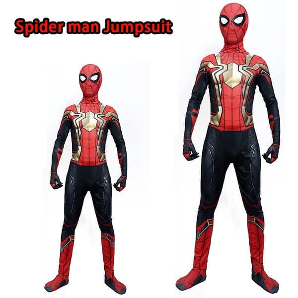 3-12 år Spiderman: No Way Home Cosplay Kostyme Jumpsuit -a