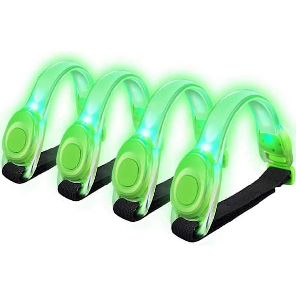 4-pakning LED-armbånd med reflektor - for løping og jogging