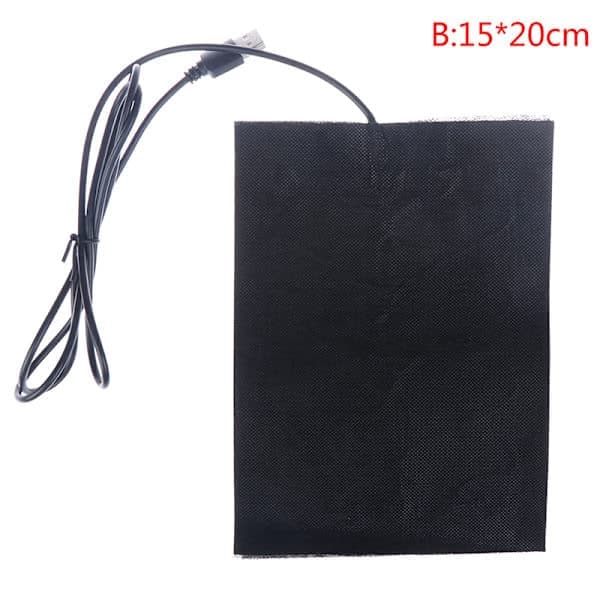 7 Størrelse USB Varm Karbonfiber Varmeputer Oppvarmet Jakke Vest Svart 15*20cm