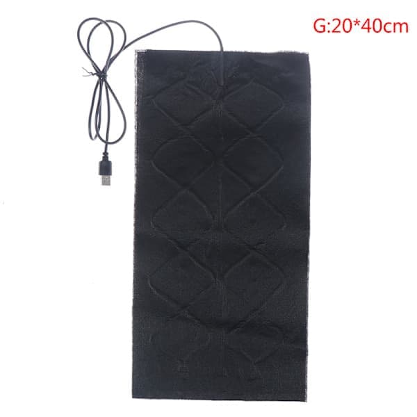 7 Størrelse USB Varm Karbonfiber Varmeputer Varm Jakke Kåpe Vest Svart 20*24cm