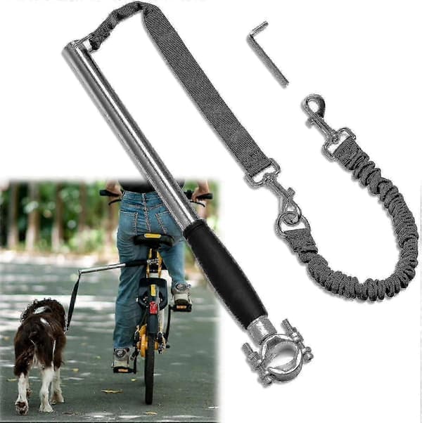 Uttrekkbart sykkelbånd for hund, for håndfri gåing