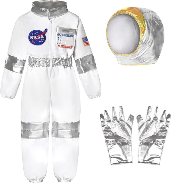 NASA Pilot Kostyme Barn Astronaut Kostyme for Gutter Jenter Romdrakt Utkledning Cosplay Bursdagsgave-FF-