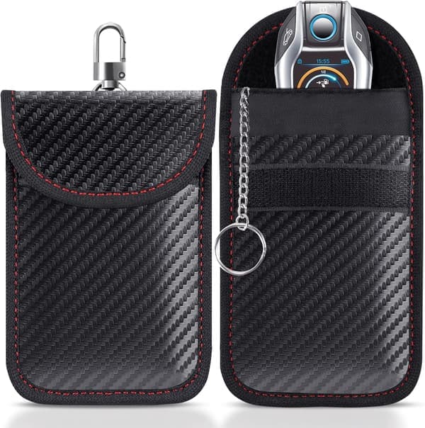 2-pakning bilnøkkel signalblokkerende pose | Keyless Entry Car Keys Case | RFID-blokkerer for bilsikkerhet | Tyverisikring med fjernkontroll uten