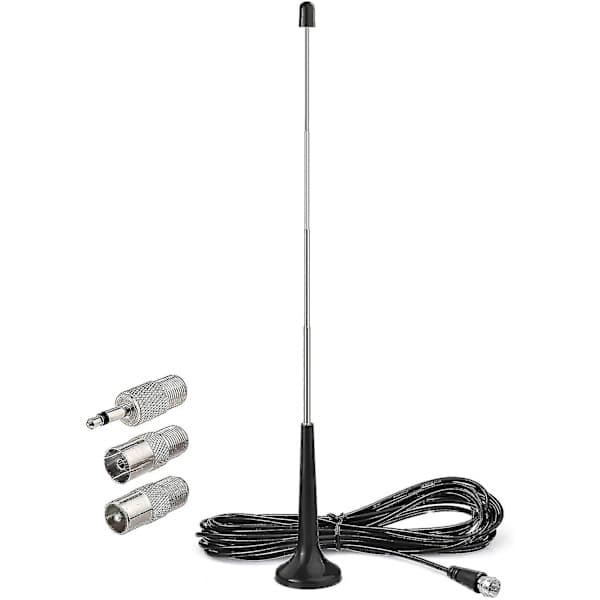 FM DAB Radio Antenne 75 Ohm F-plugg og 3 Meter Forlengelseskabel