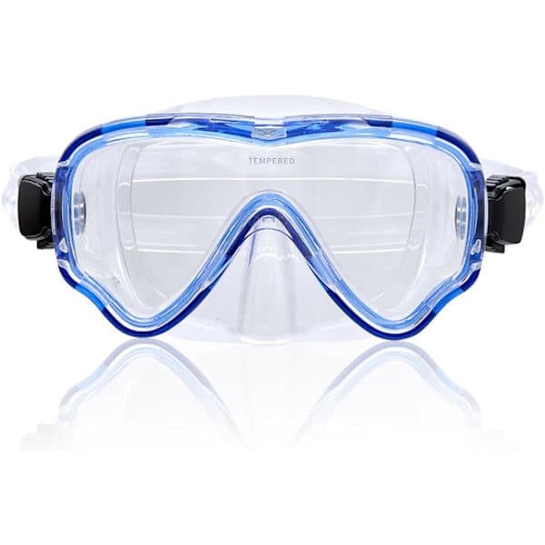 Snorkelmaske for barn, 180° panoramadykkerbriller med nesedeksel, antidugg svømmebriller for barn