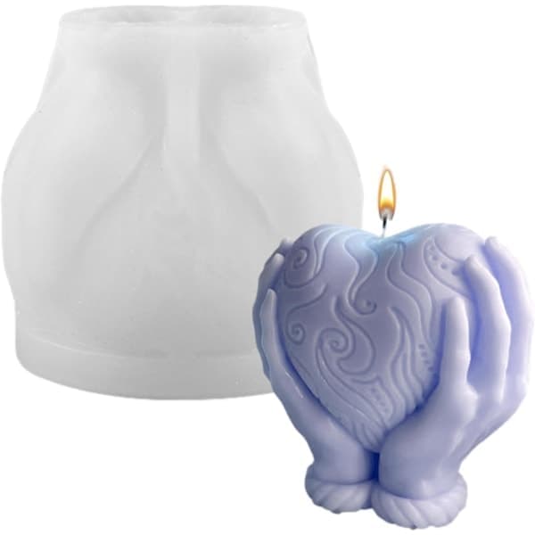 DIY Lysform - \"Hold Love in Your Hand\" Silikonform for Hjemmelagde Lys
