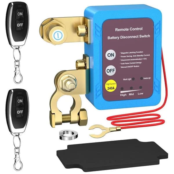 12V Batteri Hovedstrømbryter. 240A Batteri Hovedstrømbryter. Bilbatteri Hovedstrømbryter. Automatisk Avstengningsbryter for Bil, Båt, Bobil, ATV,