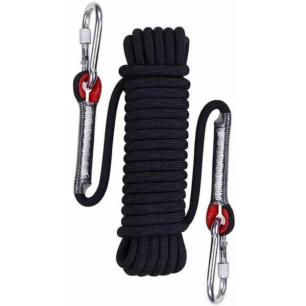 Klatretau for utendørs, Klatretau for utendørs, Svart flettet nylon sikkerhetstau, 15m