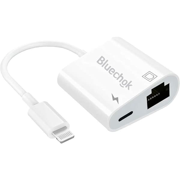 Lightning til RJ45 Ethernet-adapter med lading for iPhone/iPad, Ethernet-telefonadapter, støtter 10/100 Mbps høy hastighet, system krever iOS 10.3.3