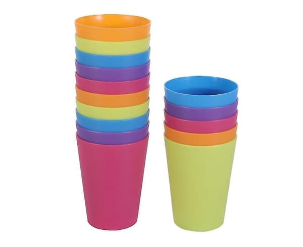 15 stk fargerike plastkopper drikkekopp for hjemmet Gjenbrukbar festutstyr og festtilbehør 101-200 ml (blandet farge)