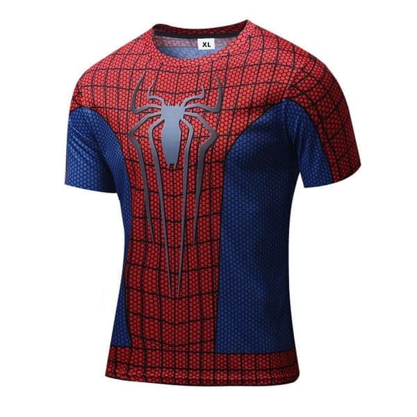 3D Spider-Man trykt kortermet kompresjonsskjorte for menn, pustende trening Farge 1 M