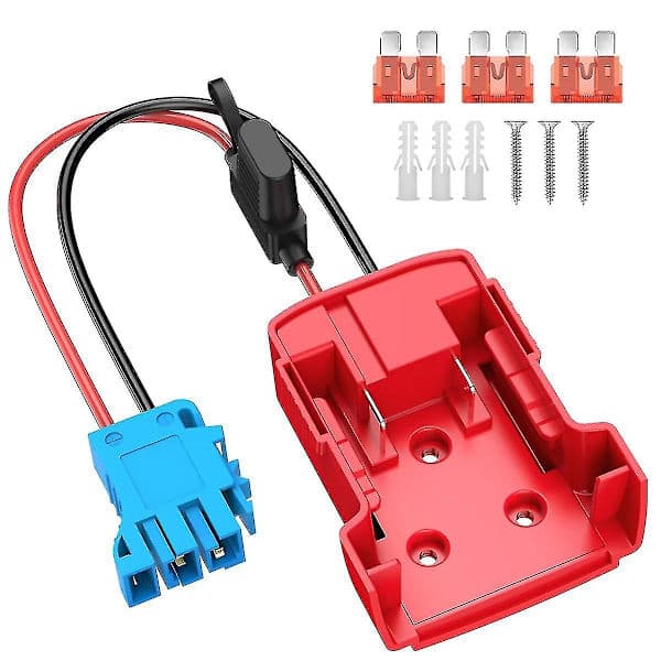 Power Wheels-adapter for batteri med ledningsnett-kontakt 12AWG-ledning med 40A sikring for Peg-Perego