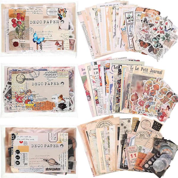 600 stk vintage klistremerker journalpapir scrapbook-papir