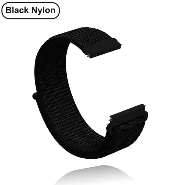 18mm 20mm 22mm Nylonrem for Garmin Vivoactive 3 4 4s Klokkereim Venu 2 2s SQ Forerunner 645 Armbånd Nylon - Nylon Svart Nylon Svart