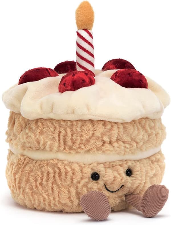 Amuseable Birthday Cake Samleobjekt Plysj Dekorasjon