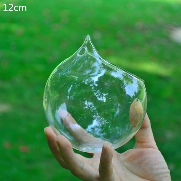 Hengende kule glass blomster- eller vas-terrariumbeslag landskap transparent L