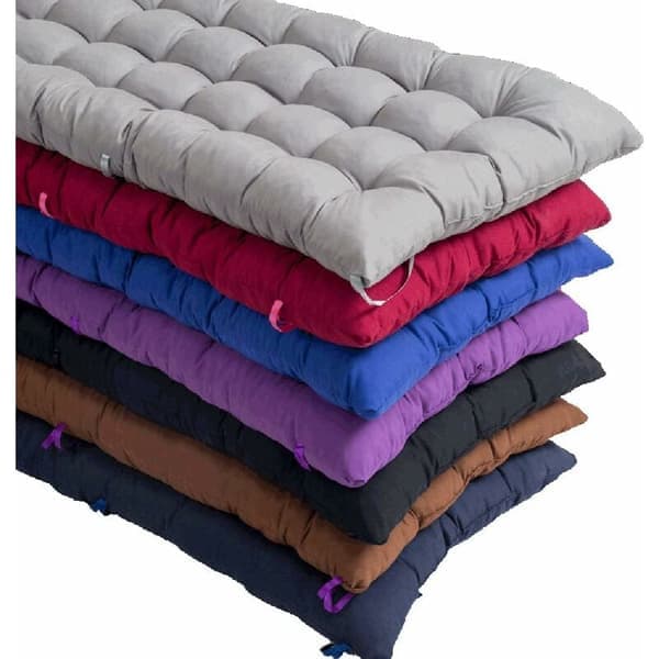 Rektangulær bomullspute for 2- eller 3-seters hagebenk, 8 cm tykk, for fluktstol, huske, terrasse, innendørs og utendørs, 110 x 40 cm, grå (kun 1