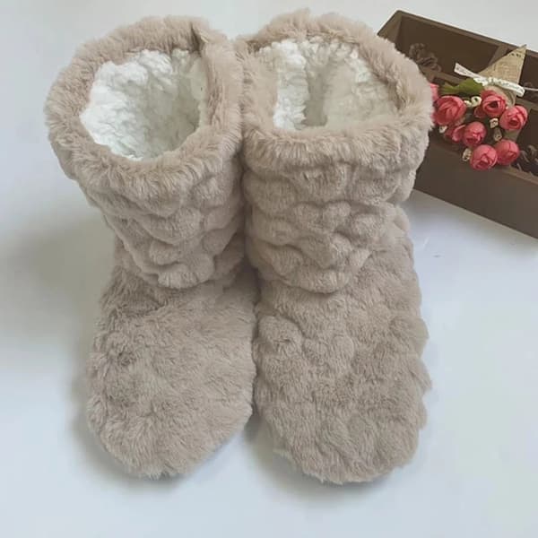 Vintersko for kvinner Vinter Sko Par Gulvsokker Voksen Sklisikker Fortykning Fløyel Innendørs Dans Høye Tøfler Khaki khaki khaki 38-40