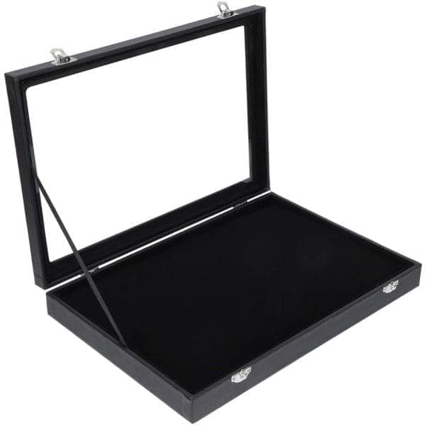 Brosjeoppbevaring Vitrineskap med glasslokk Displayboks Smykkeskrin Organizer Stabelbar smykkeplate for brosje Br{TL}