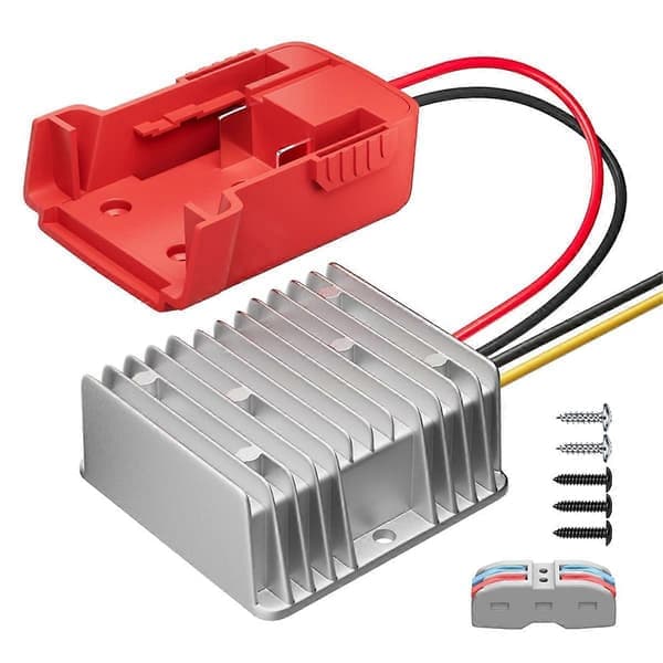 Nedtrappingsomformer 18V til 12V for Milwaukee M18 Batteriadapter DC 12V 20A 240W Nedtrappingsomformer