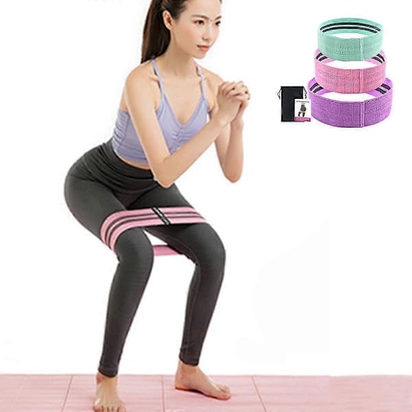 3 stk./sett Yoga Stretch Motstands Strikker Antiskli Løfting Slanking Forming Armer Skuldre Ben Hofter Kropp Muskel Trening Treningsøvelse Gym Ring