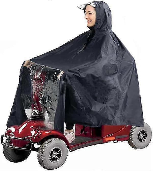 Regntrekk for elektrisk rullestol Universal Stor Vanntett Regnponcho Vindtett Scooter Cape Regnfrakk for Elektriske Scootere og Rullestoler Utendørs