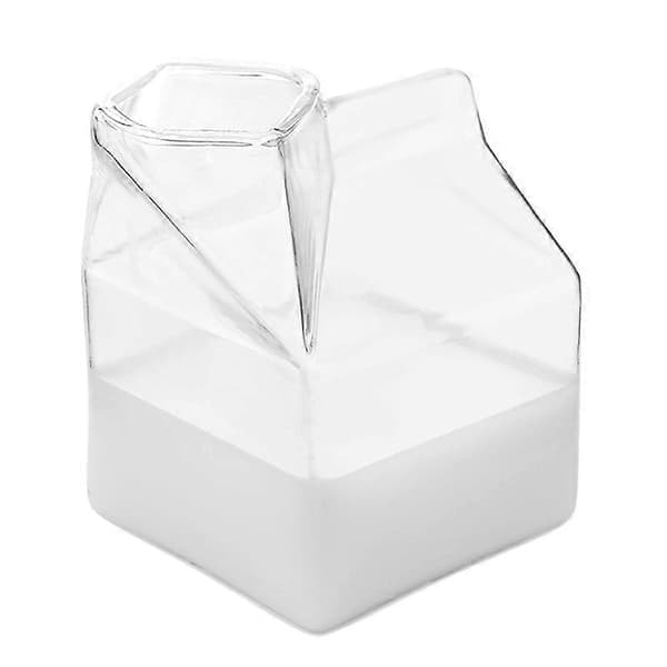 2-pakning Glass Melkekartong Klar Mini Fløtemugge Beholder Kanne Kaffekopp Juiceflaske[HK]
