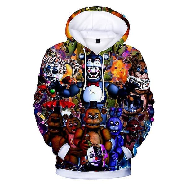 Five Nights At Freddy's 3D Digital Print Casual Hoodies Unisex Barn for Kids Fnaf Hooded Pullover Sweatshirt Jumper Topper [HK]