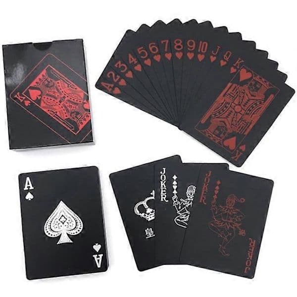 Svart spillekortstokk pokerspill blå sølv poker-dress plast magisk vanntett kortstokk magisk vanngavekolleksjon [HK]