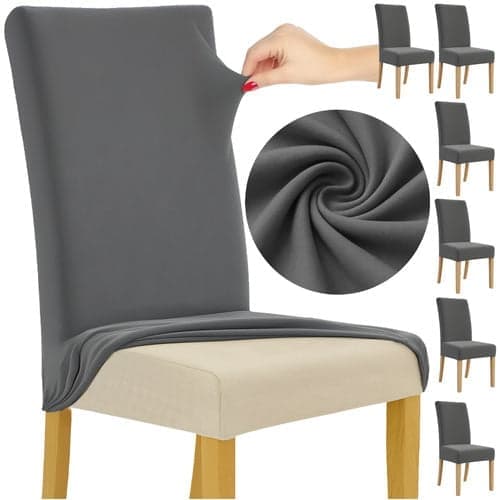 Stoltrekk 6-pakning elastisk mørkegrå 65x40x35 cm universal (bt)