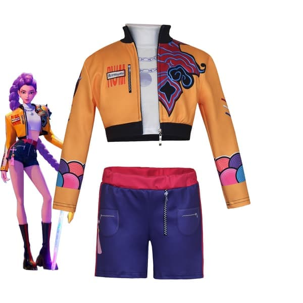 Halloween Demon Slayer Cosplay Kostyme | K-Demon Slayer Mira Zoi Rumy Anime Antrekk Familie Par Cosplay*Rumi (jakke + fôr + shorts)*120