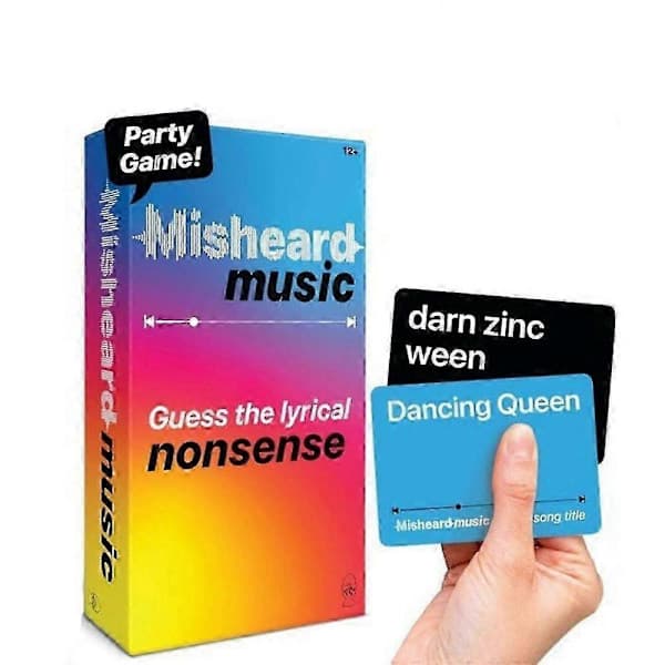 Misheard Music Party Game - Gjett sangen eller artisten, raskt kortspill med lyrisk tull for karaoke-kveld
