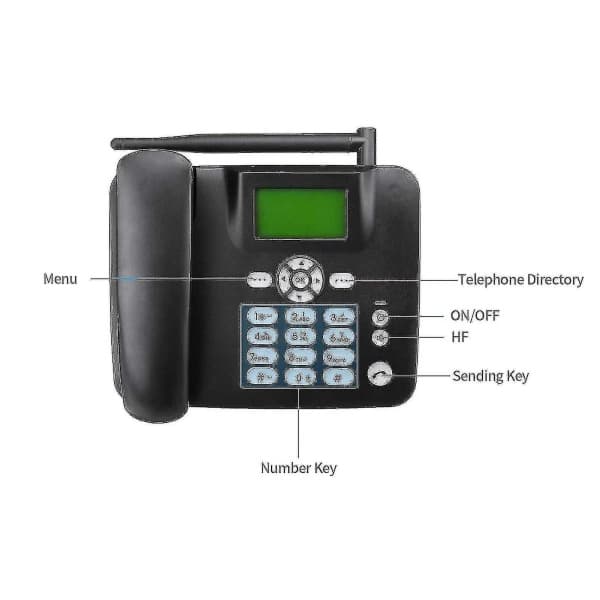 Trådløs telefon 2G stasjonær telefon støtter GSM 850/900/1800/1900MHz SIM-kort trådløs telefon med antenneradio
