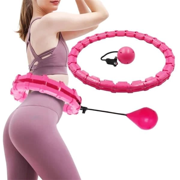 Vektet smart rockering - Treningsrockering med massasjeringer med 24 avtakbare segmenter - Rosa