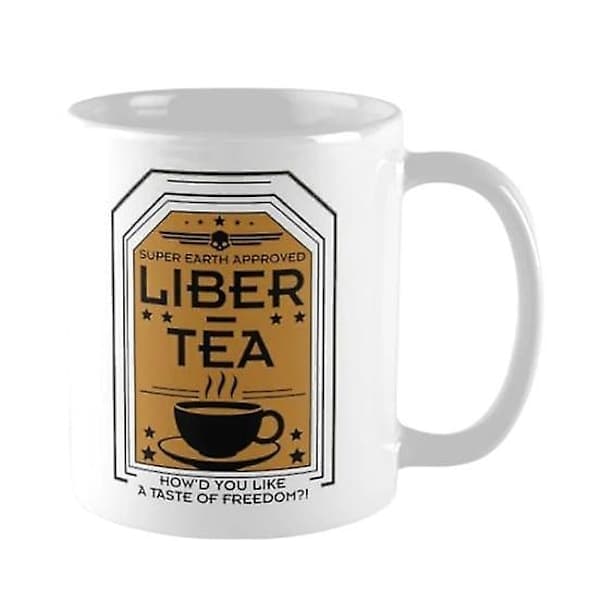 Keramisk krus for Helldivers 2, tåler oppvaskmaskin, 330 ml, Liber-Tea, mikrobølgeovn, te, kaffe, drikkevarer