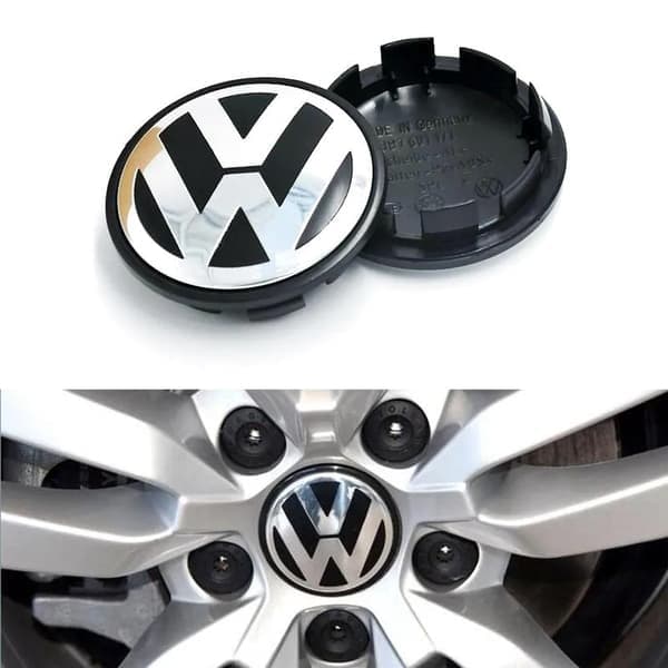 4-pakning - Volkswagen VW Senterkopper / Hjulkapsel Emblem - Bil Sølv Sølv