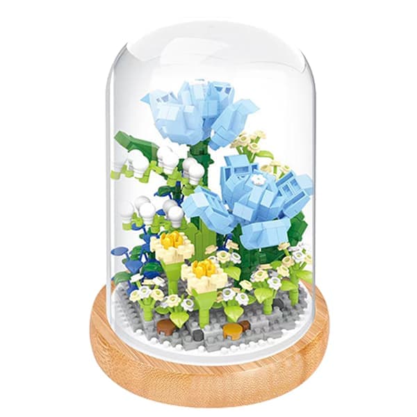 Blomsterbukett Byggeklosser Kunstige blomster Byggeklossleker for DIY Hjeminnredning Valentinsdag gaver
