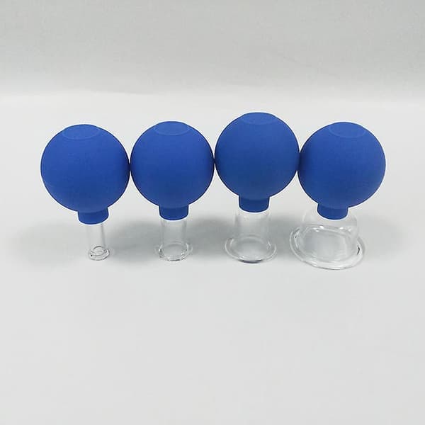 Glass Facial Cupping Set, silikon vakuumsugkopp massasje terapi anti rynke for øyne, ansikt og kropp