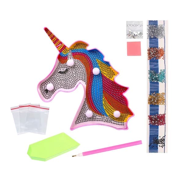Diamond Painting Lampe for Barn LED / Diamantmaling – Unicorn