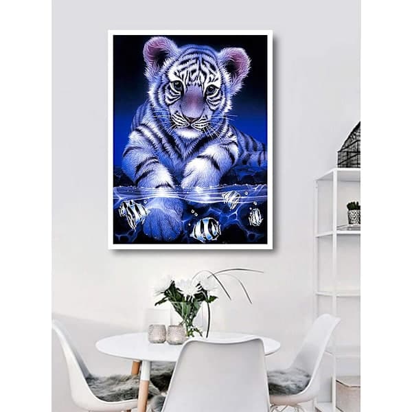 Diamantmaling / DIY 5D Diamantmaling - 30x40cm - Tigerunge