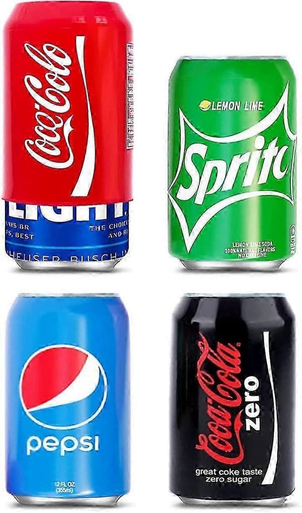 Bokser som ser ut som brus, silikonboksermer, boksomslag, passer alle 355 ml (12 fl oz). (Assortert - 4-pakning) - Bra