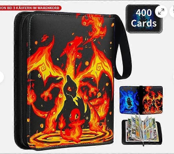 XXXL Samlingsalbum for 400/900 Pokémon-kort Samlemappe Perm Hefte 50 Sider Ny