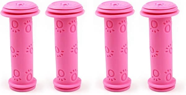 2 par sykkelstyrehåndtak Scooterhåndtak Sklisikre gummipaddesvampgrep for BMX/MTB/gutter og jenter barnescootere (rosa)