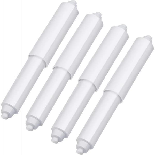 4 Stk. Toalettpapirholder Rulle Erstatning Plast Fjærbelastet, Papirholder Innlegg (Hvit) QEV