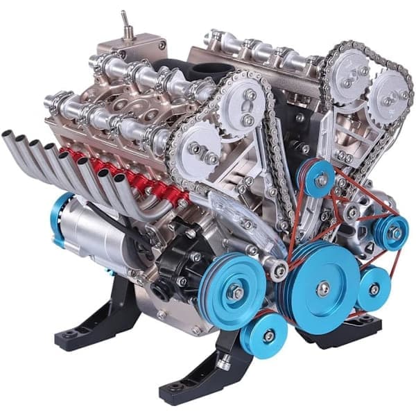 Metall Intern Forbrenningsmotor Konstruksjon, 1:3 V8 8 Sylinder Bilmotor Modellbygging