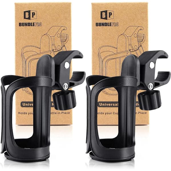 2-pakning Universal Koppholder for Barnevogn, Justerbar Flaskeholder