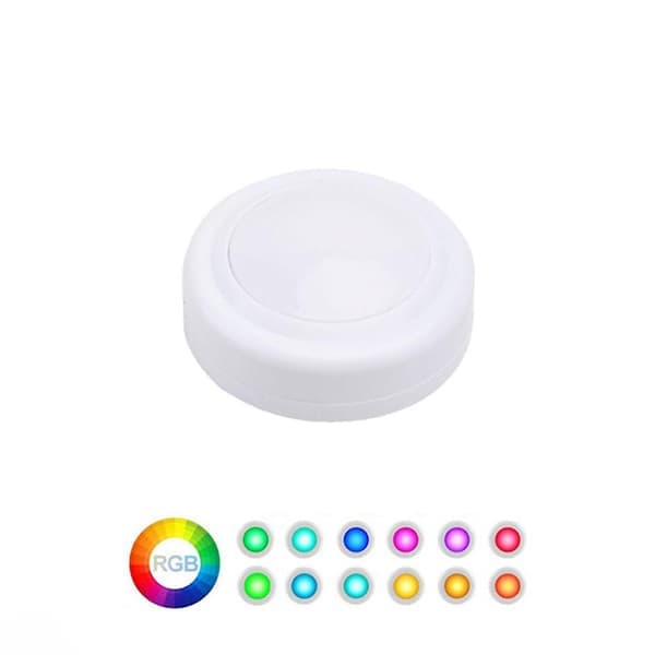 Led skaplys Rgb trådløse pucklys under skapbelysning 16 farger