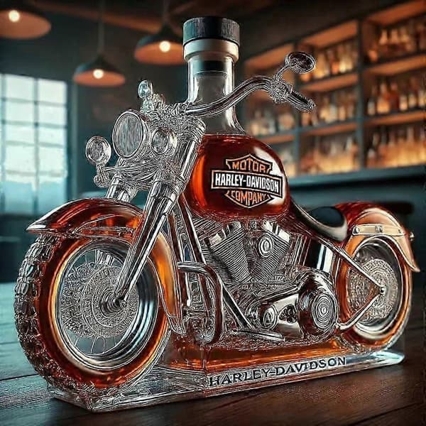 Ny Whiskeyflaske Motorsykkelform 33 cl Nyhet Glass Karaffel 3D Gravering Kreativ For Menn Motorsyklister/Alkoholelskere Samlere(KDO)